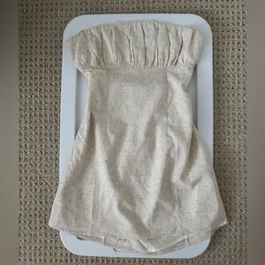 Princess Polly Linen Strapless Dress